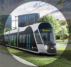 Mock-up of CAFs Light Rail Vehicle for Luxembourg put on show