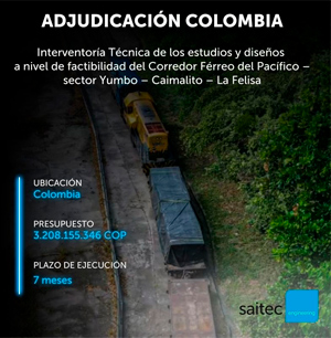 Saitec to supervise feasibility studies for the Pacific Corridor in Colombia